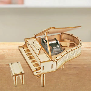 3D Wooden Puzzle Piano Music Box