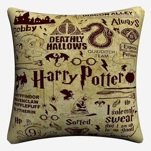 Decorative Harry Potter Cushion Cover Cotton Linen Pillowcase 45x45cm