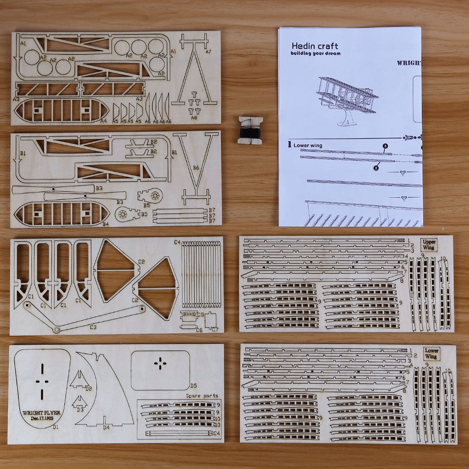 DIY Aircraft Model Building Wood Toy Kit  -Wright Brothers'  3D Wooden Assembly Toy