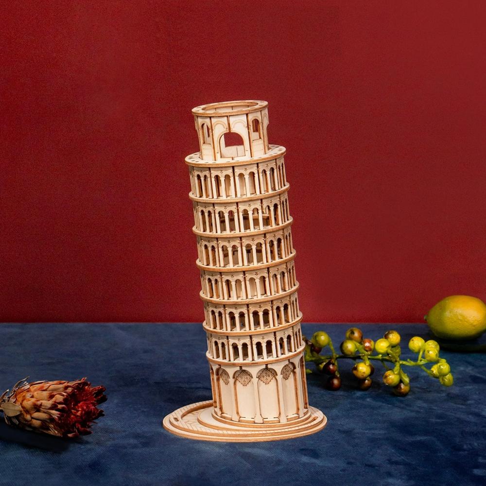 DIY 3D Leaning Tower of Pisa Wooden - 137pcs Puzzle Toy Gift for Children