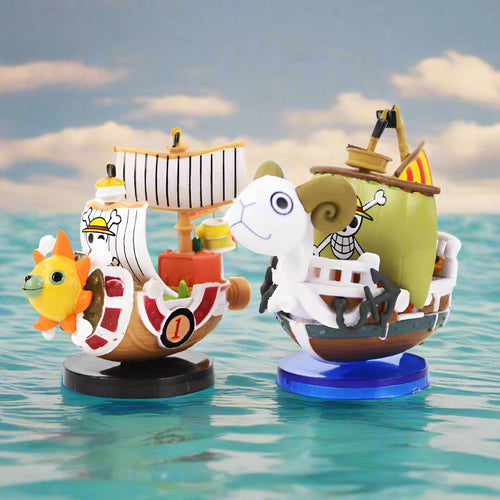 Straw Hat Pirates' Going Merry & Thousand Sunny- One Piece Collectible Mini PVC Action Figures