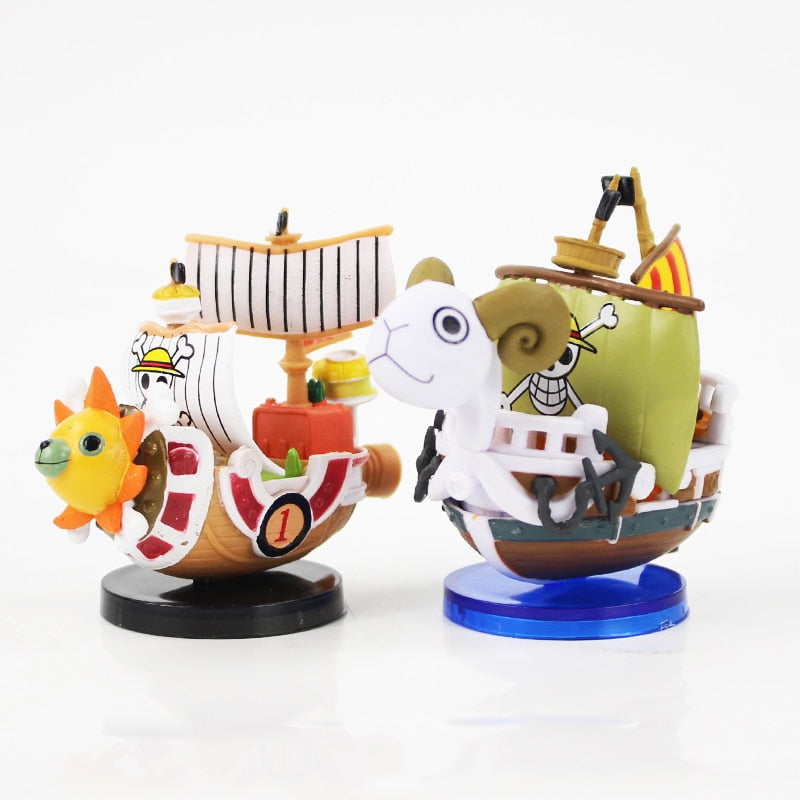 Straw Hat Pirates' Going Merry & Thousand Sunny- One Piece Collectible Mini PVC Action Figures