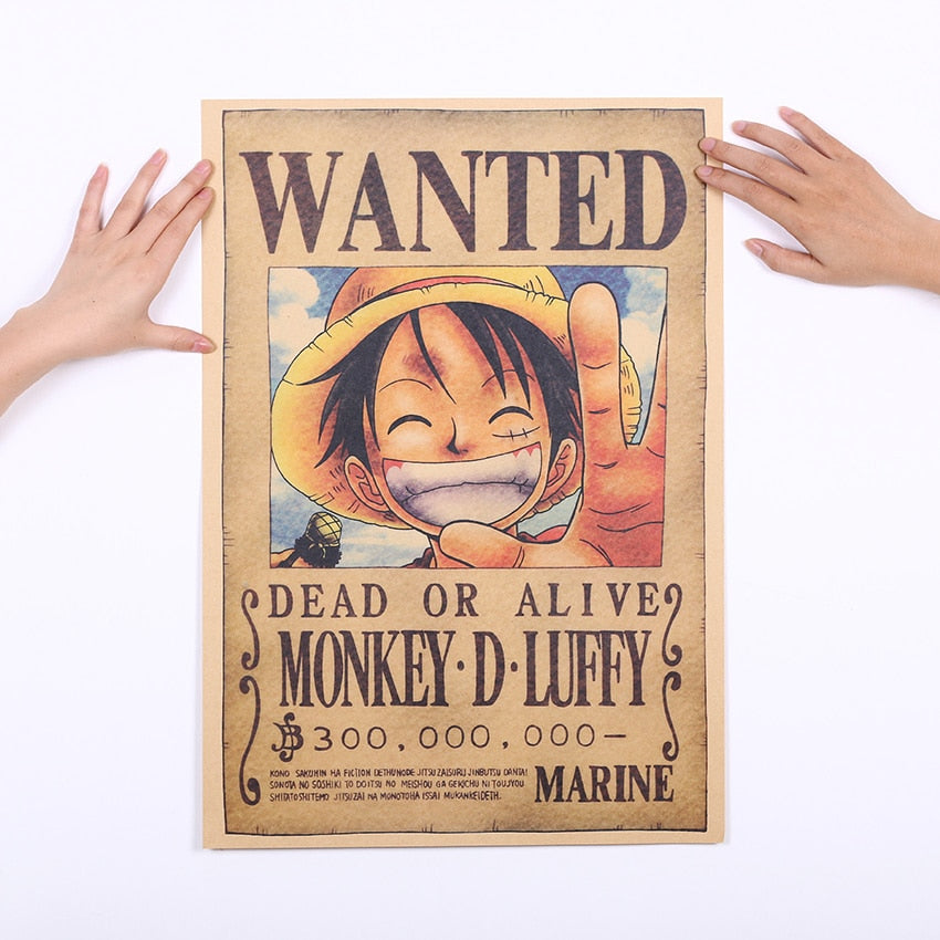 One Piece - Wanted Monkey D. Luffy Wall Stickers