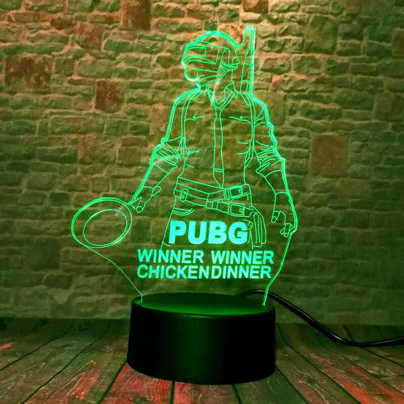 Most Exciting Role Playing Game PUBG 3D Illusion LED Night Light Bedroom Decor